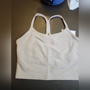 Chic Beige Racerback Crop Top Beyond Yoga